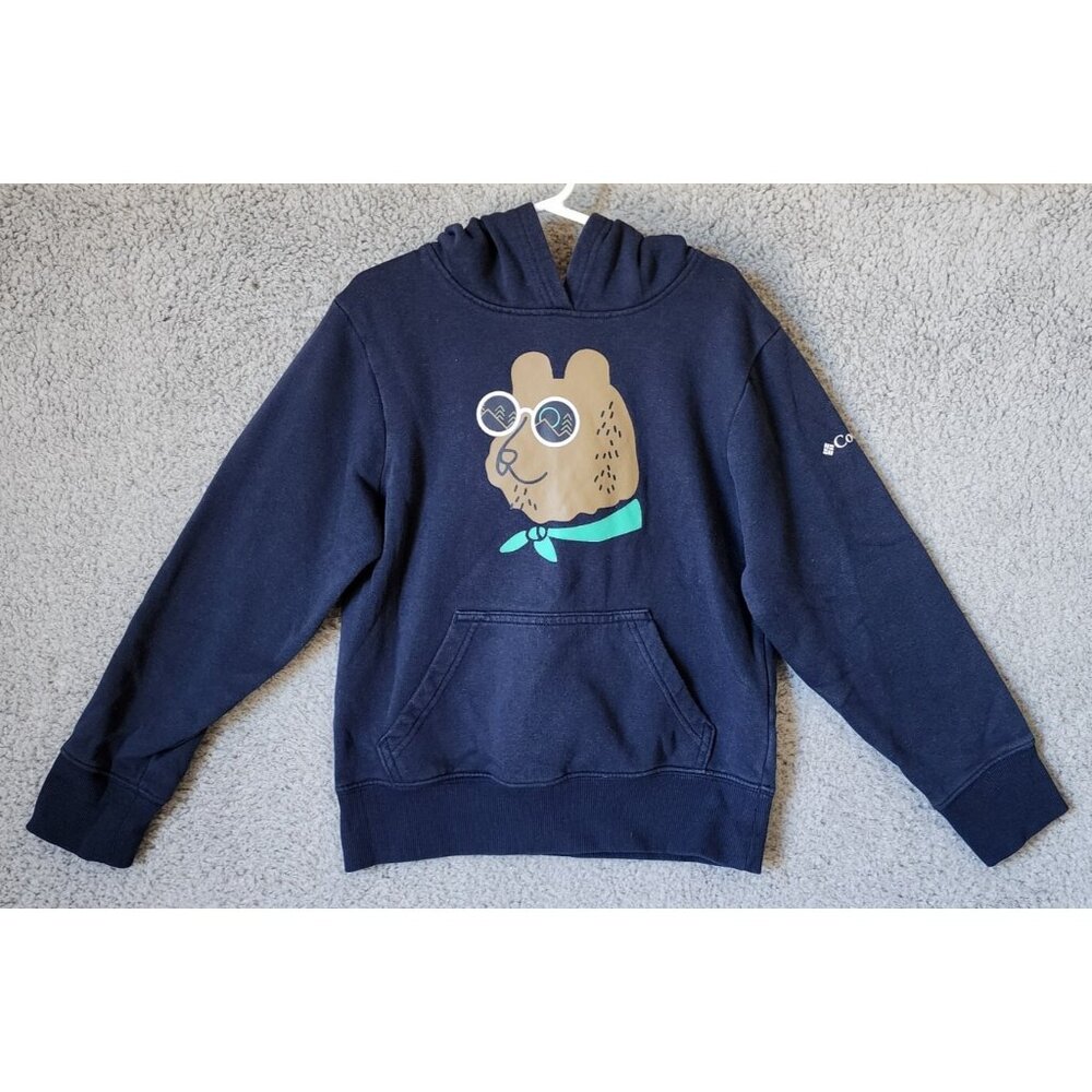 Columbia Basin Park Navy Blue Bear Graphic Hoodie Sweatshirt Youth Size S (8)